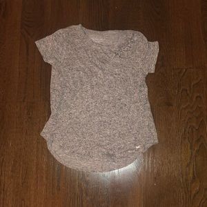 Gray braided sleeve tee